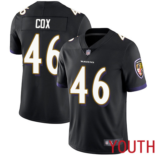 Baltimore Ravens Limited Black Youth Morgan Cox Alternate Jersey NFL Football #46 Vapor Untouchable->youth nfl jersey->Youth Jersey